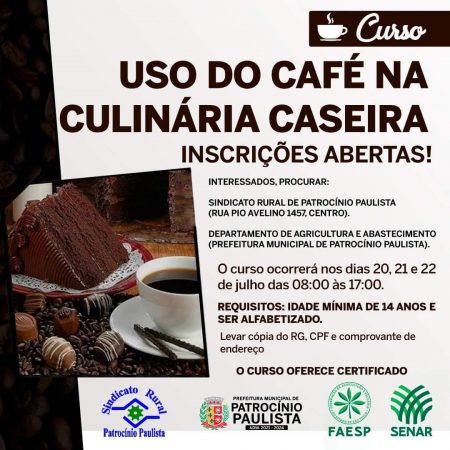 CURSO – USO DO CAFÉ NA CULINÁRIA CASEIRA
