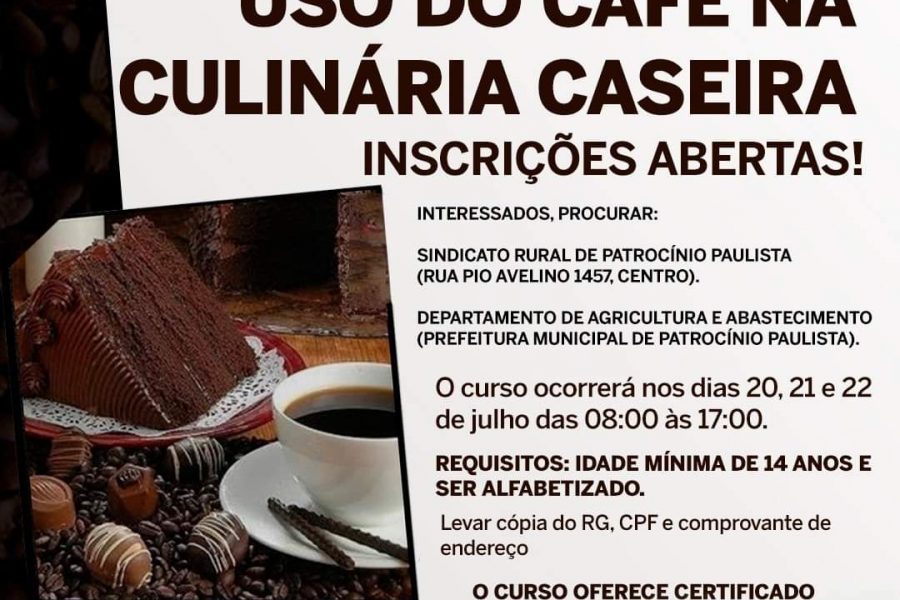 CURSO – USO DO CAFÉ NA CULINÁRIA CASEIRA